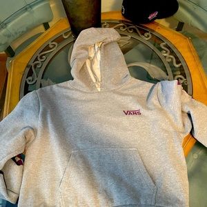 Vans grey sweatshirt with purple checkered.